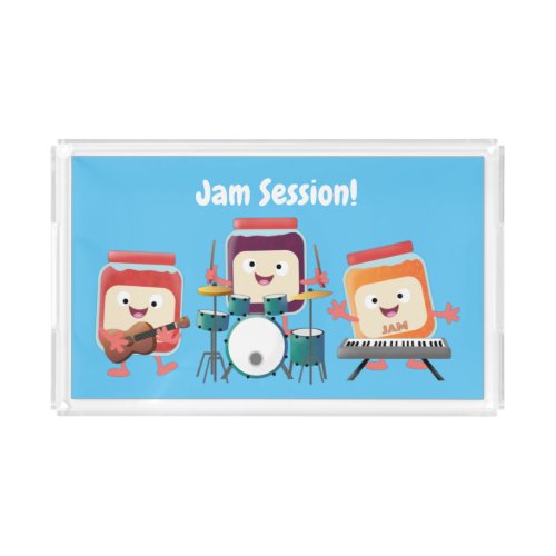 Cute jam session cartoon musician humour acrylic tray