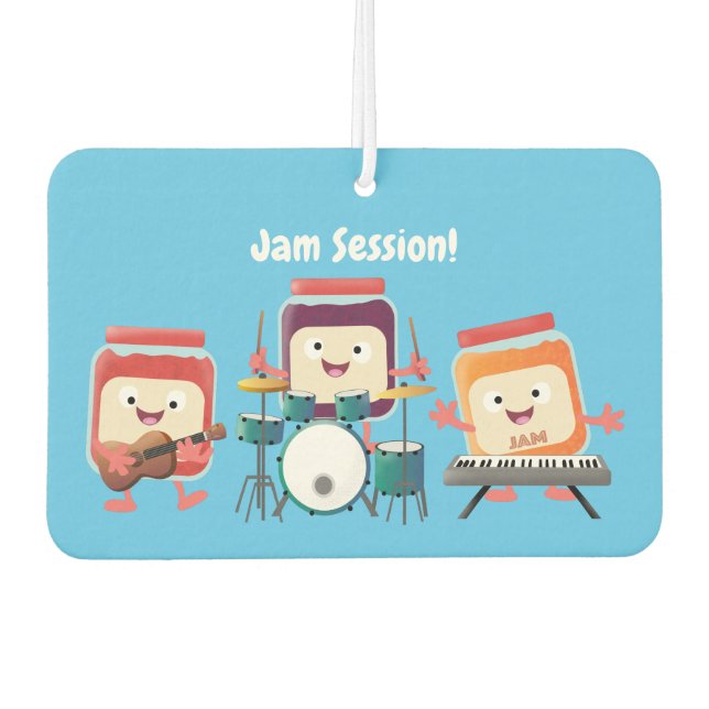 Cute jam session cartoon musician humour air freshener (Front)