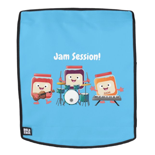 Cute jam session cartoon musician humour backpack (Removable Face)