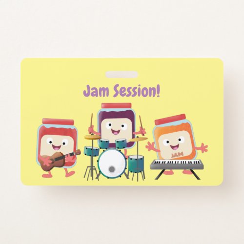 Cute jam session cartoon musician humour badge