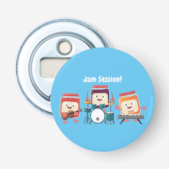 Cute jam session cartoon musician humour bottle opener (Front)