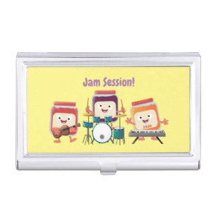 Cute jam session cartoon musician humour business card case