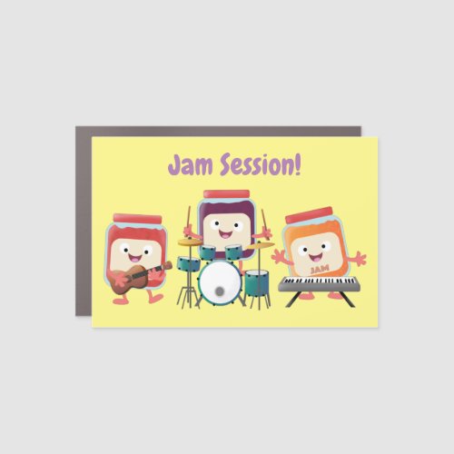 Cute jam session cartoon musician humour car magnet