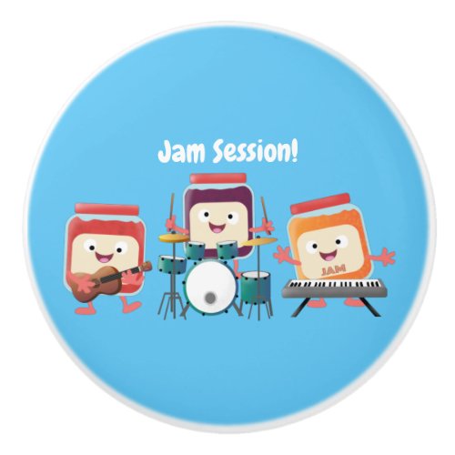 Cute jam session cartoon musician humour ceramic knob
