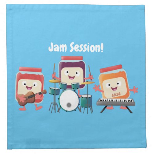 Cute jam session cartoon musician humour cloth napkin