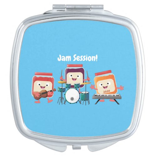 Cute jam session cartoon musician humour compact mirror