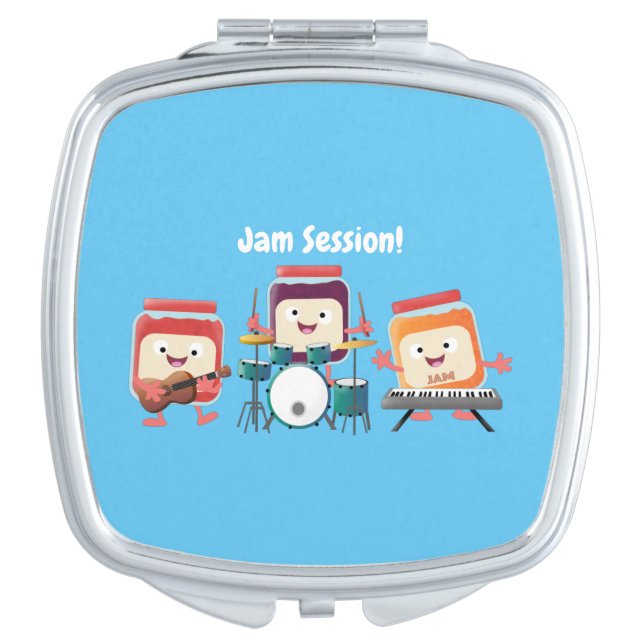 Cute jam session cartoon musician humour compact mirror (Front)