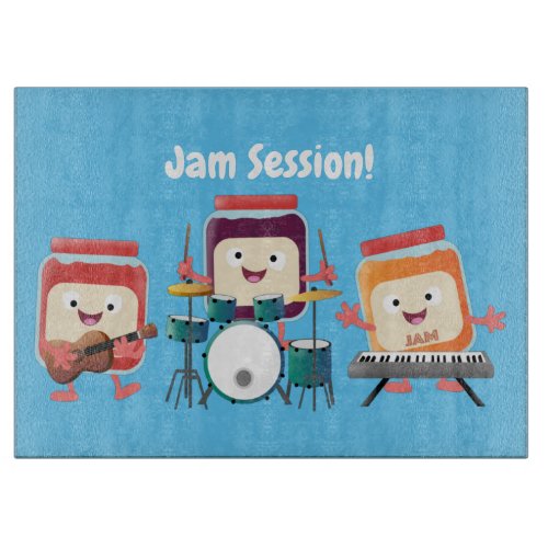 Cute jam session cartoon musician humour cutting board