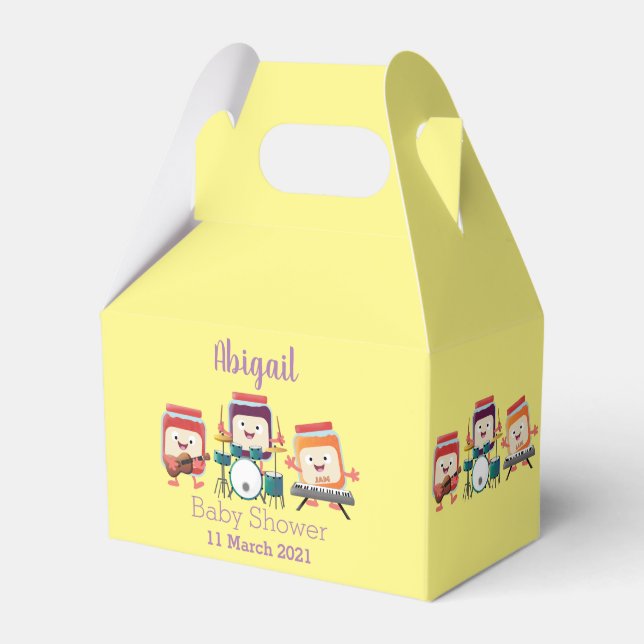 Cute jam session cartoon musician humour favor boxes (Front Side)