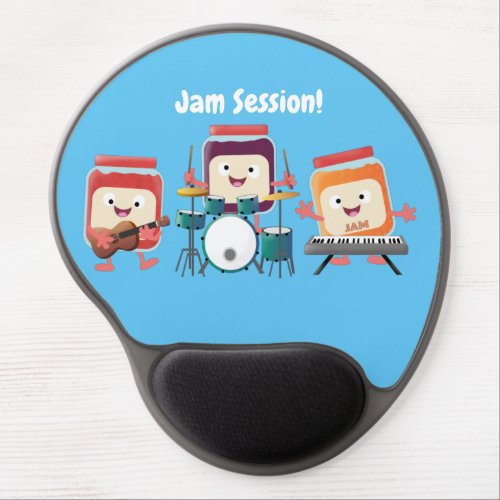 Cute jam session cartoon musician humour gel mouse pad