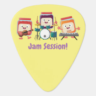 Cute jam session cartoon musician humour  guitar pick