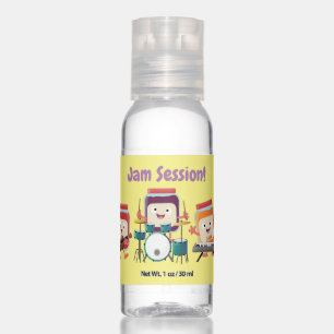 Cute jam session cartoon musician humour hand sanitizer