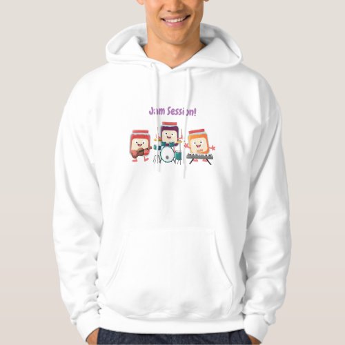 Cute jam session cartoon musician humour hoodie