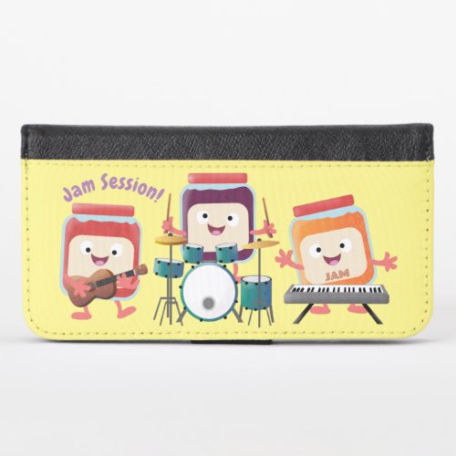 Cute jam session cartoon musician humour iPhone x wallet case