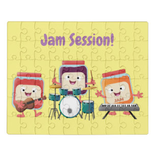 Cute jam session cartoon musician humour jigsaw puzzle
