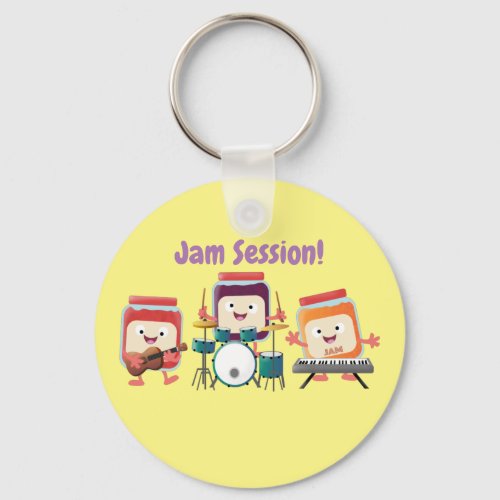 Cute jam session cartoon musician humour keychain