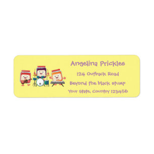 Cute jam session cartoon musician humour label