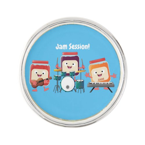 Cute jam session cartoon musician humour lapel pin