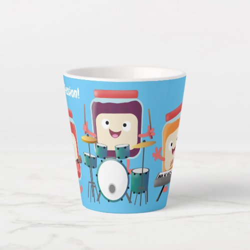Cute jam session cartoon musician humour latte mug