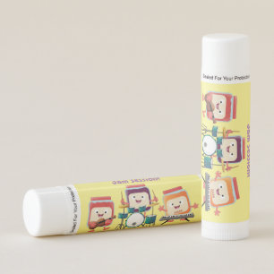 Cute jam session cartoon musician humour lip balm