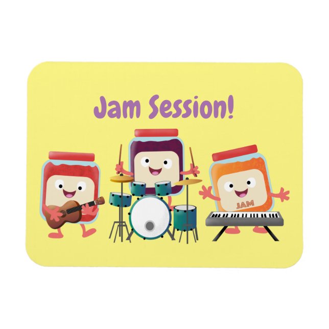 Cute jam session cartoon musician humour magnet (Horizontal)