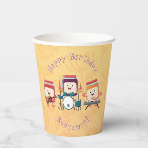 Cute jam session cartoon musician humour paper cups