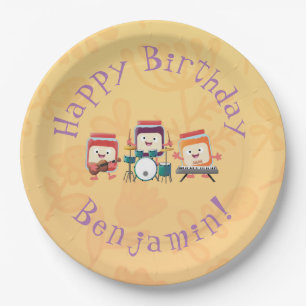 Cute jam session cartoon musician humour paper plates
