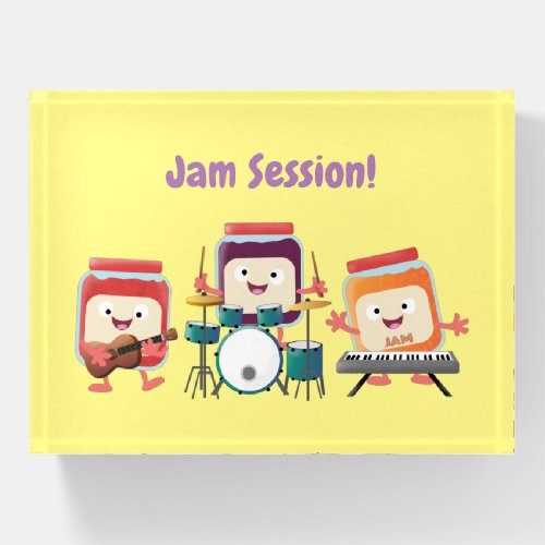 Cute jam session cartoon musician humour paperweight
