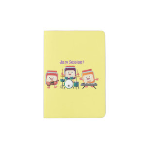 Cute jam session cartoon musician humour passport holder