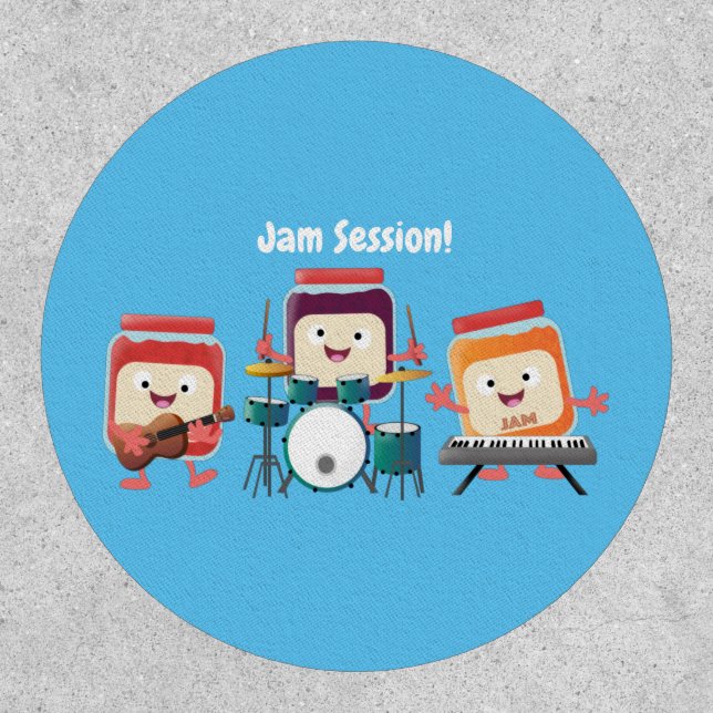 Cute jam session cartoon musician humour patch (Front)