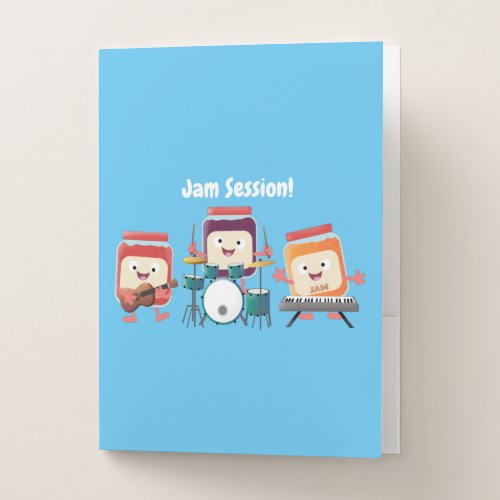 Cute jam session cartoon musician humour  pocket folder