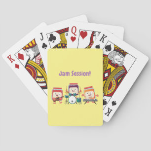 Cute jam session cartoon musician humour poker cards