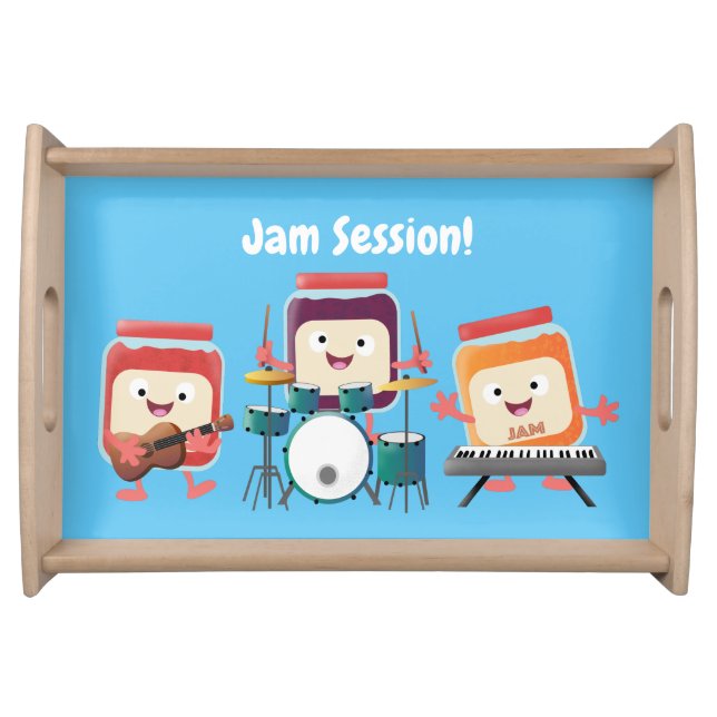 Cute jam session cartoon musician humour serving tray (Front)