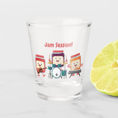 Cute jam session cartoon musician humour shot glass