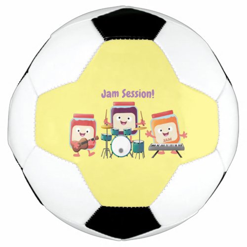 Cute jam session cartoon musician humour soccer ball