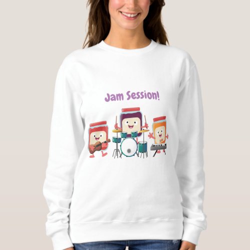 Cute jam session cartoon musician humour sweatshirt