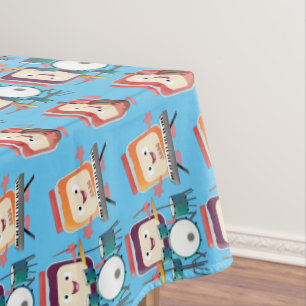 Cute jam session cartoon musician humour tablecloth