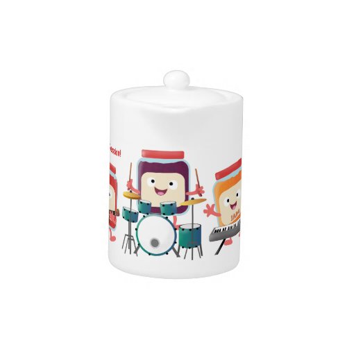 Cute jam session cartoon musician humour teapot