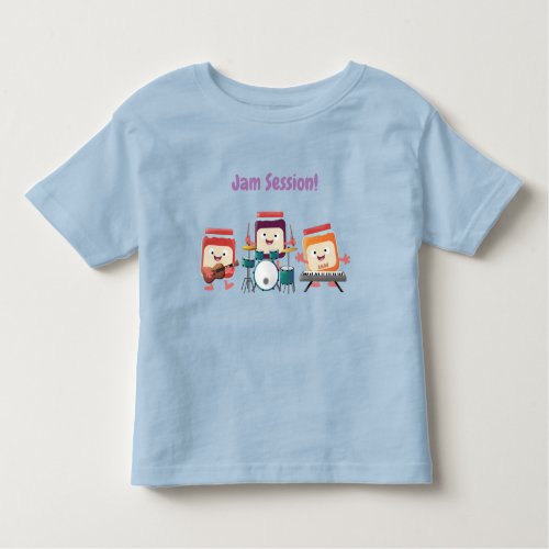 Cute jam session cartoon musician humour toddler t_shirt