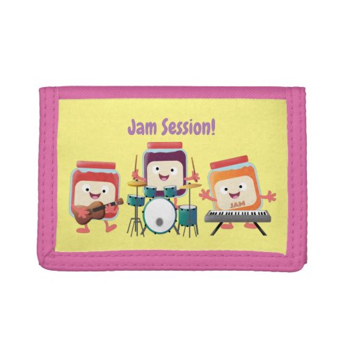 Cute jam session cartoon musician humour trifold wallet