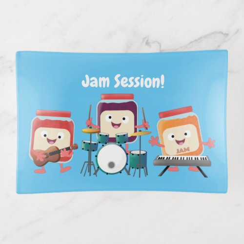 Cute jam session cartoon musician humour trinket tray