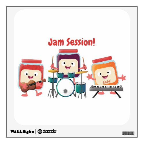 Cute jam session cartoon musician humour wall decal