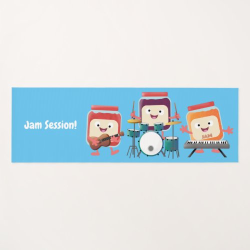 Cute jam session cartoon musician humour yoga mat