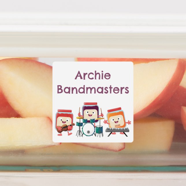Cute jam session cartoon musician personalized labels (Affixed)