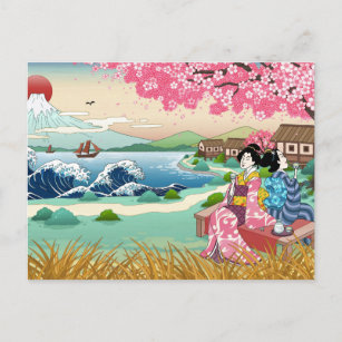 Japanese postcard and stamps xxlarge For sale as Framed Prints, Photos,  Wall Art and Photo Gifts