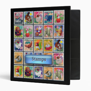 Cute Japan Year of Animal Stamp Pattern Binder