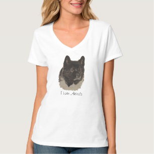 cute japanese akita dog portrait with akita slogan T-Shirt