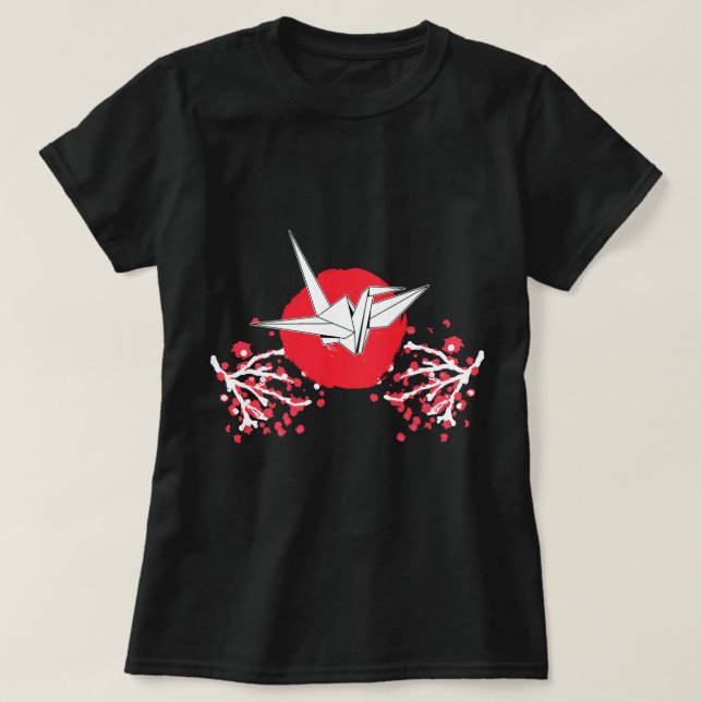 cute japanese art paper folding craft men japanese T-Shirt (Design Front)