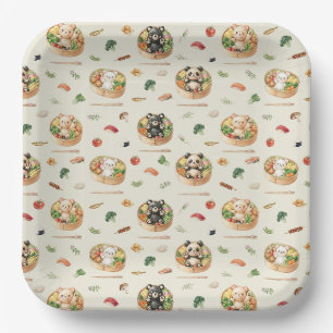 Cute Japanese Bear Bento Box Paper Plates