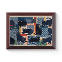 Cute Japanese Black Cats Patchwork